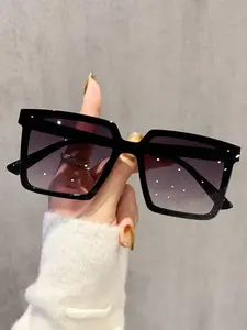 2 Pcs Square Frame Men's Sunglasses, Large Frame Glasses, Fashionable and Comfortable, Ideal for Outdoor Activities, Gifts, Photography Props