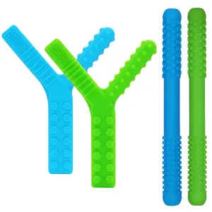 Easter Gift - 4-Pack Sensory Chew Toys for Autistic Children, BPA-Free Silicone Teething Straws for Autism, ADHD, SPD – Oral Motor Tools to Reduce Biting