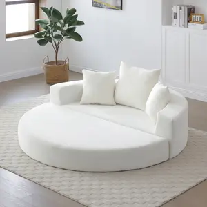 Convertible sofa couch bed,multi-functional,circular bed,adjustable Futon sofa ,No Assembly compressed corduroy floor lounge sofa for Apartment office bedroom living room