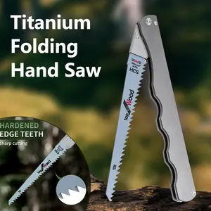 Foldable Hand Saw Titanium Handle Carbon Steel Blade Multi-Functional Outdoor Camping Tool Garden Pruning Tree Cutting Saw
