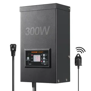 VEVOR 300W Low Voltage Landscape Transformer with Timer and Photocell Sensor, Waterproof Landscape Lighting Transformer, 120V AC to 12V/14V AC for Outdoor, Spotlight, Pathway Light, Pool light, ETL