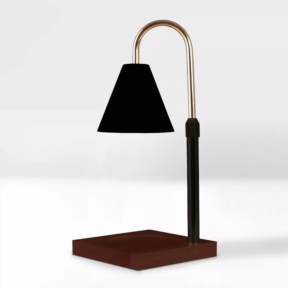 Sparoom Candle Lamp Warmer Black Metal Shade: Electric Fragrance Dispenser Contemporary Decor Style