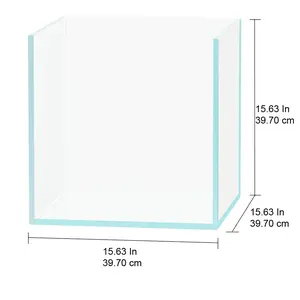 15 Gallon Ultra-Low Iron Glass Rimless Cube Tank