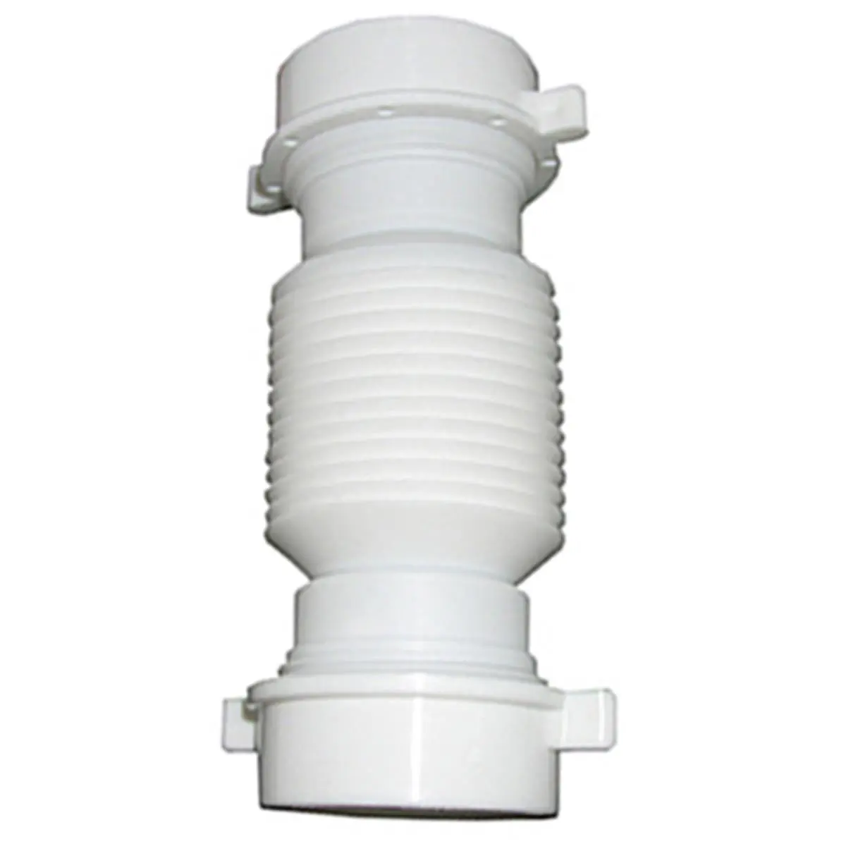 212 MAIN Flexible Hose Connector, Universal White Plastic Slip Coupling for Boating, Expandable Hose Bends 90 Degrees with 2.5 in Offset, Fits 1.5 & 1.25 in, Includes 2 Nuts and Washers