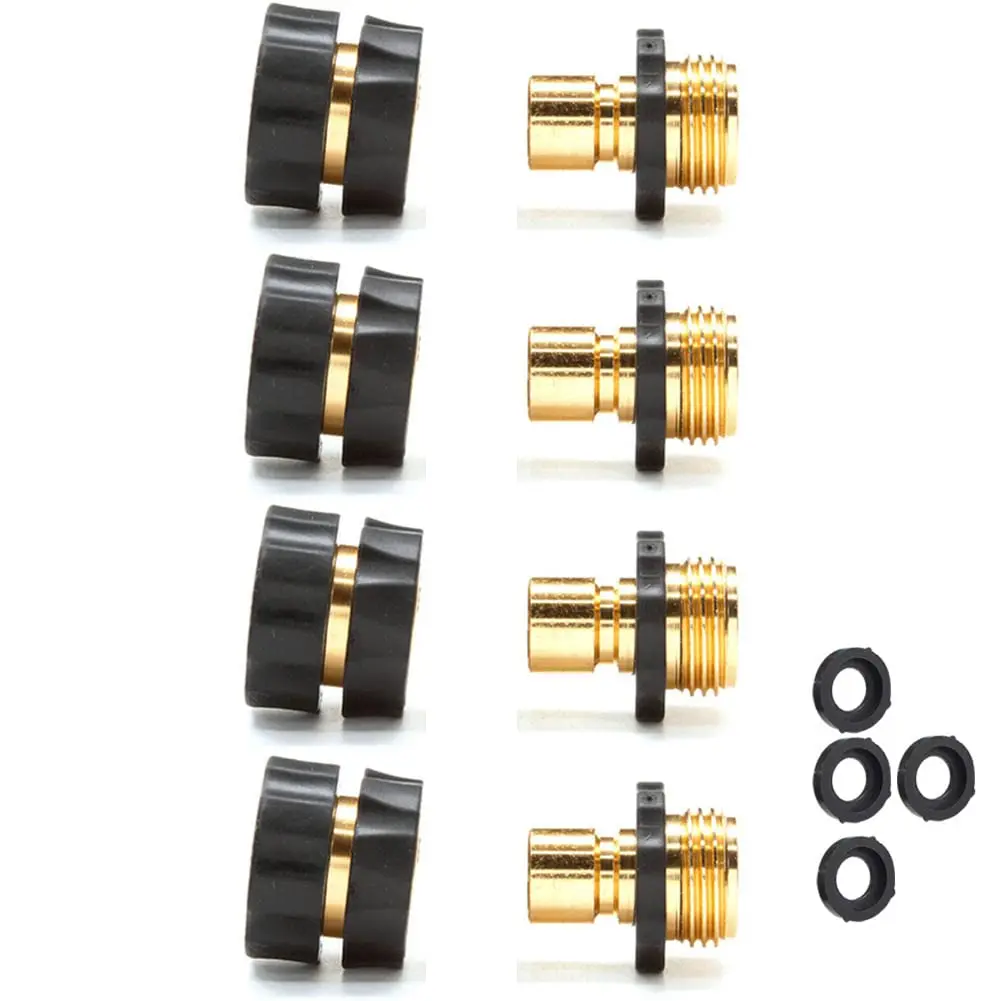 Aluminum 4-Set 3/4" Garden Water Connectors - No Leaking Outdoor Quick Connect Fittings, Male-Female Hose Connector, Hose Adapter, Father's Day Gift