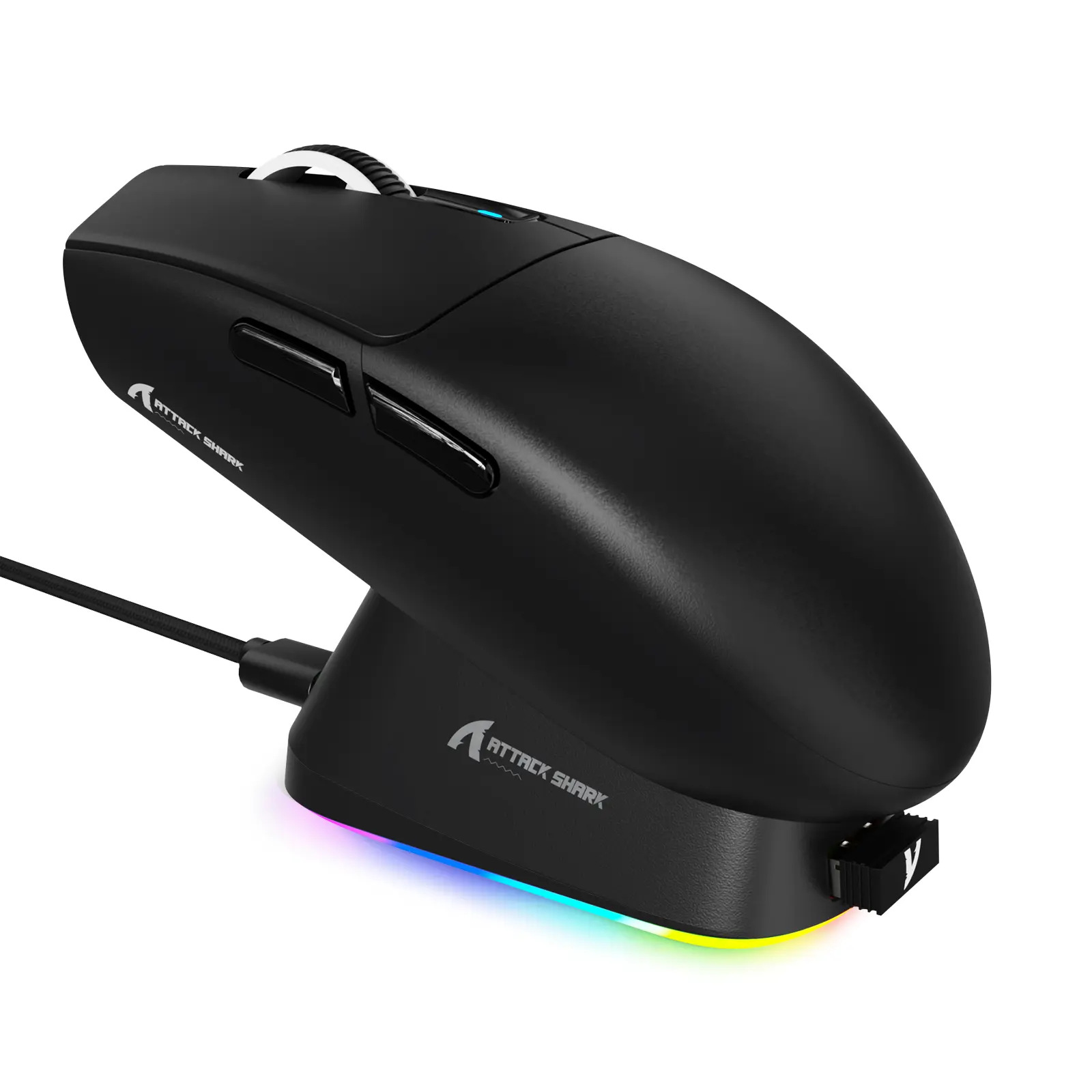 ATTACK SHARK G3PRO Ultra Lightweight 59g Wireless Gaming Mouse, 2.4G/USB-C Wired/BT tri-mode Connectivity, PAW3311 Optical Sensor, 1K Polling Rate, Adjustable 25K DPI, 500mAh Battery, with RGB Charging Dock