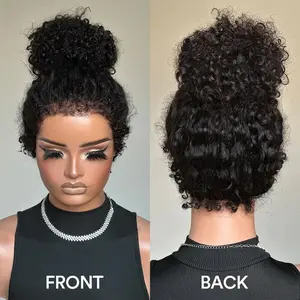 Glueless Soft 26 inch Black Kinky Curly 180Density Long  Lace Front Wig For Women  13*4*1  Preplucked Natural Hairline Heat-Resistant