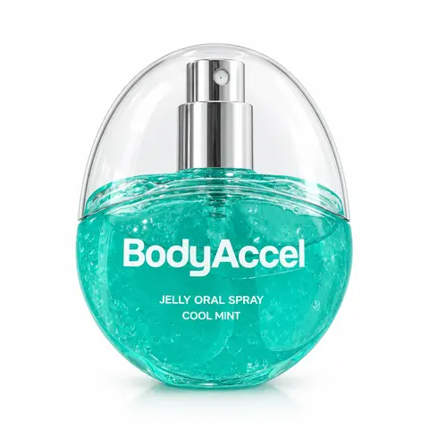 BodyAccel Jelly Oral Spray 28ml – Gel-to-Mist Fresh Breath Spray, Sugar-Free, Alcohol-Free, Mint & Rose Flavors, Pocket Size