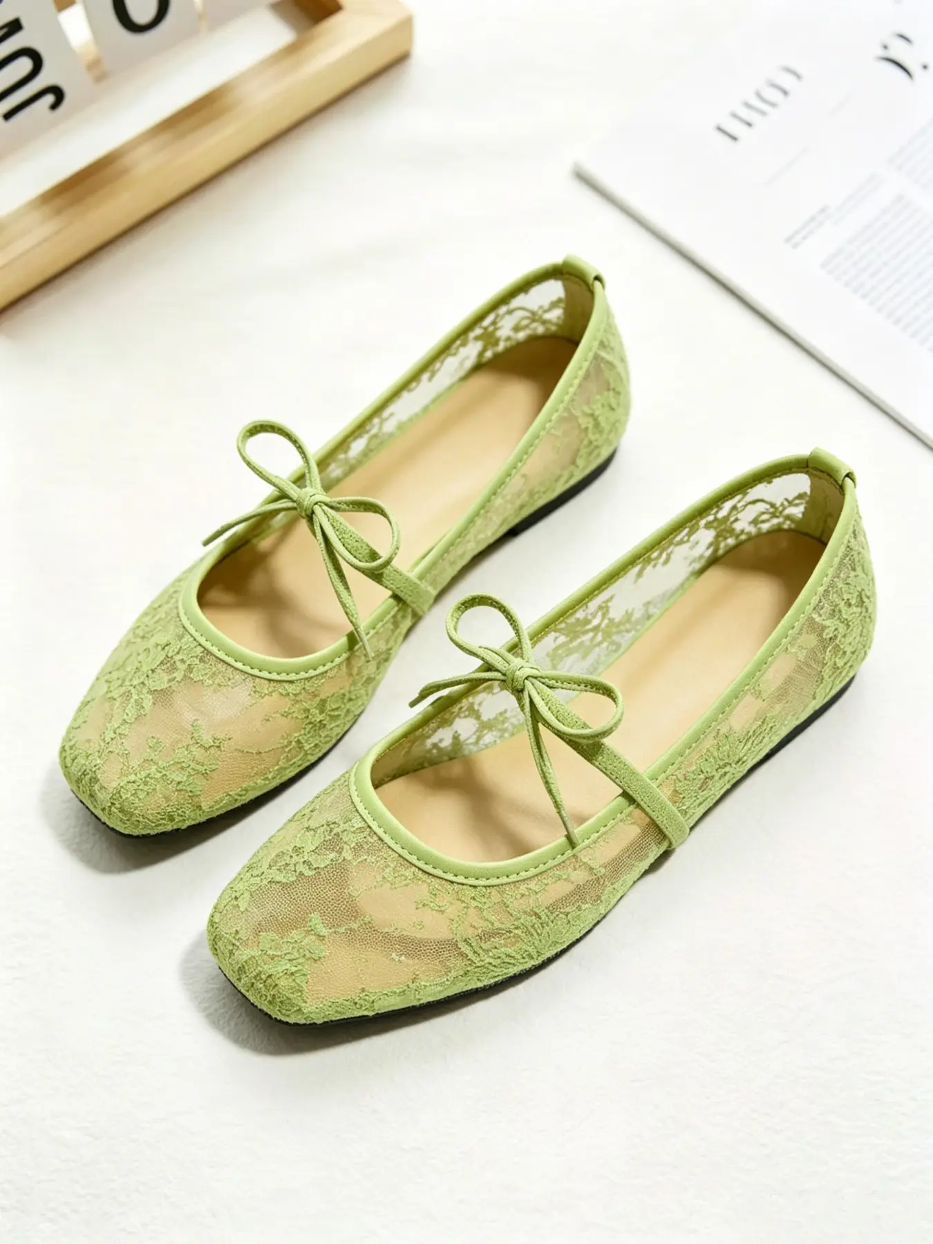 Elegant Embroidered Ballet Flats, Gingham Pattern, Textile Upper, Rubber Sole, Casual Spring & Fall Shoes, Comfortable Fit, Casual Summer Flats, Casual Fashionable Flats