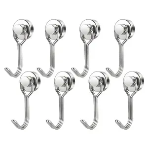 8/16 Pack Swivel Swing Magnetic Hooks 30LBS – Strong Neodymium Hooks for Cruise Cabins, Kitchen, Fridge & Other Magnetic Surfaces, Cruise Essentials 2026, Rotating Hook, Rotatable Hook