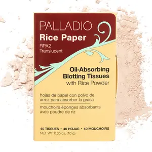 Palladio Rice Paper Oil Blotting Sheets - Compact Set for Cosmetic Use, Ideal for Matte and Powder Makeups