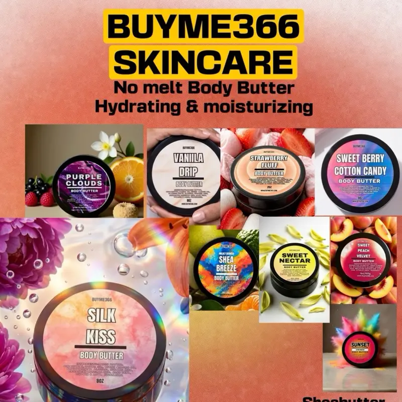 Body Butter Gentle Scented 8oz, Emulsified Natural Nourishing Care for All Skin Types Daily Use with Shea Butter Mango Butter Jojoba Oil Sweet Almond Oil Aloe Vera