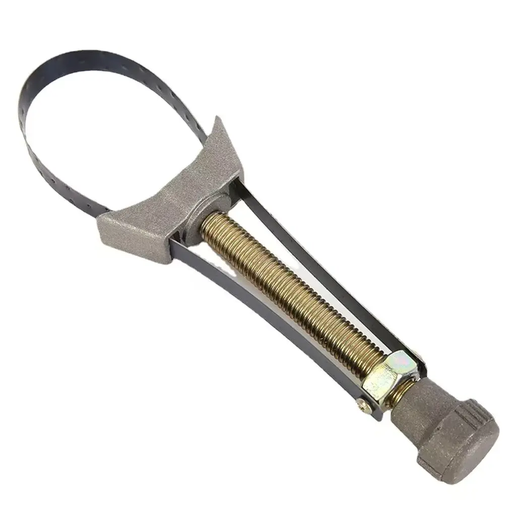 Adjustable Strap-Type Oil Filter Wrench - 1pc Metal Band Tool with Adjustable Jaws, 60-120mm Fit, Anti-Skid Lines for Efficient Automotive Filter Removal, Slip-Proof Hold for Car Owners’ Car Auto Repair (13cm×13cm×3cm)