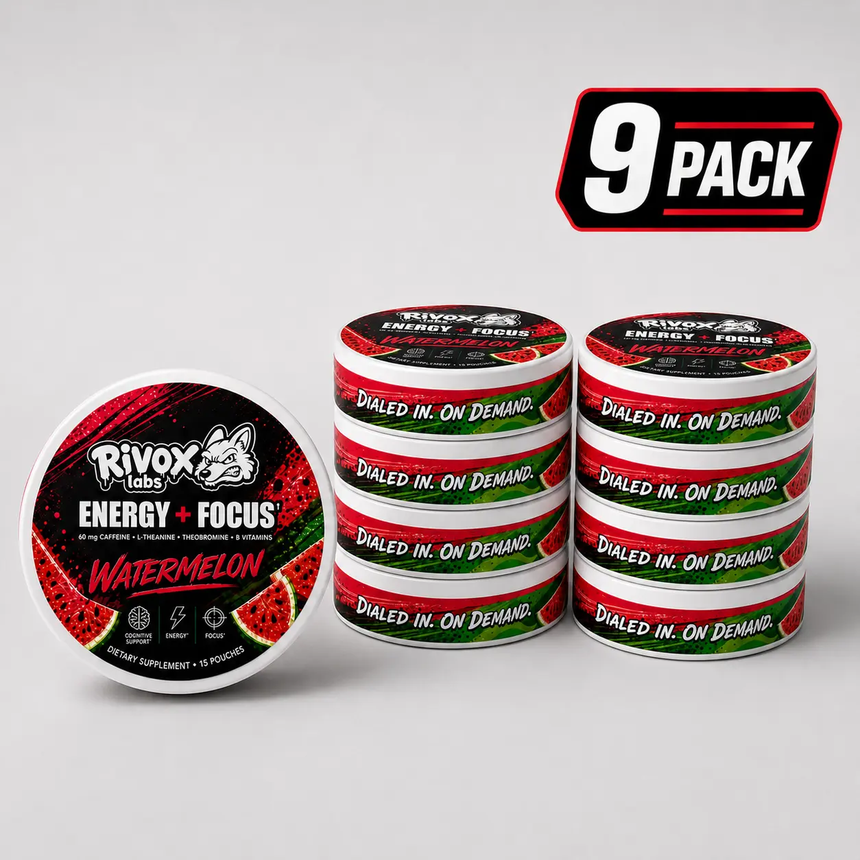 Rivox Focus Pouches – Watermelon 9-Pack