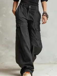 Women's Straight Leg Cargo Pants, Slim Fit Plain Design, Casual Streetwear Style, Perfect for All Seasons, Comfortable Daily Wear