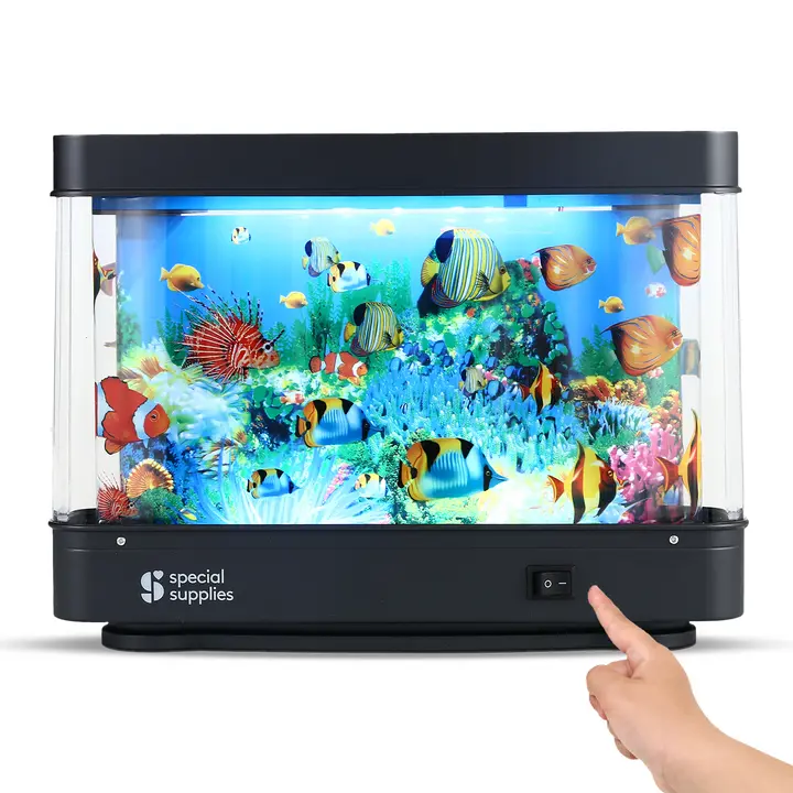 Special Supplies LED Aquarium Lamp Fake Fish Tank Light Decorative Mood Lamp Colorful LED Mood Lighting Sensory Night Light for Kids Bedroom Decor