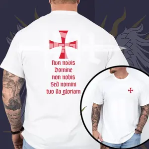 Knights Templar T-shirt, Templar Cross Shirt Non Nobis Domine, Medieval Crusader Style Tee, Christian Knight Gift, Templar Dad, Gift for Dad