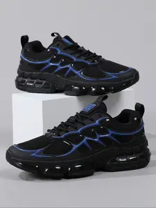 Men's Casual Sports Shoes, Lightweight Comfortable Running Shoes, Flat Sole Walking Shoes, Lace-Up Low Top Sneakers, Athletic Running Shoes, Sporty Running Shoes