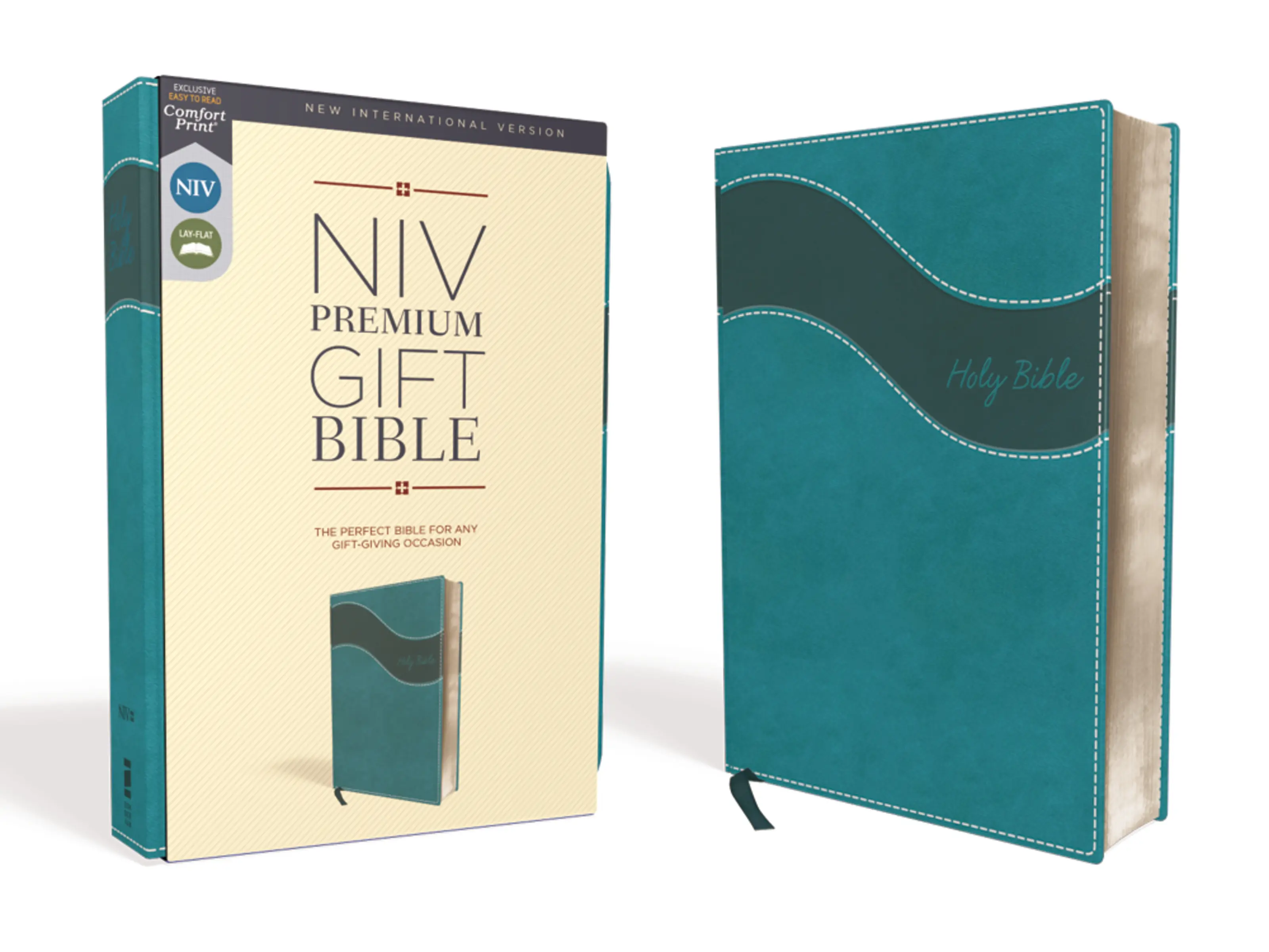 NIV, Premium Gift Bible, Leathersoft, Teal, Red Letter, Comfort Print: The Perfect Bible for Any Gift-Giving Occasion by Zondervan [Leatherbound Book]