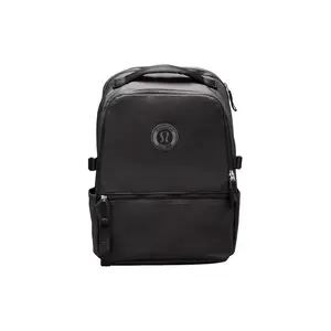 Lululemon Crew 22L Recycled Nylon Backpack, Brand Logo Small Carry On Backpack for Men - Cross-Gray and Black, Small Backpacks, Carry On Backpacks