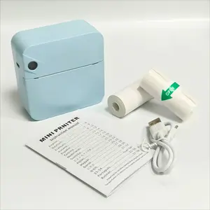 Portable Wireless Mini Printer, Portable Handheld Printer, USB Charging Thermal Printer with Paper and Stickers, Home Office Student Photo Printer