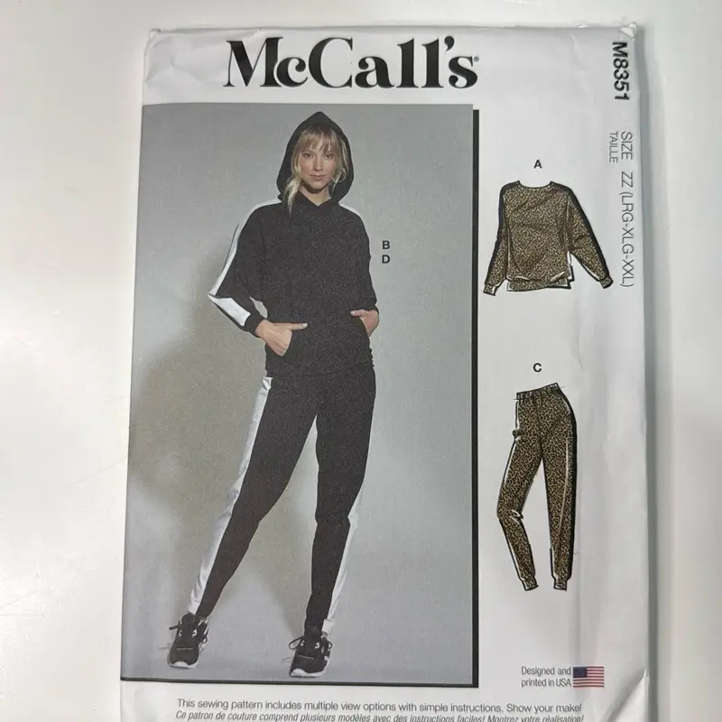 McCalls 8351 sizes large -XXL Womenswear