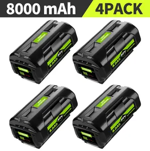 2 Pack 8Ah Lithium-ion OP4080A Batteries Replacement for Ryobi 40V Battery Compatible with Ryobi 40 Volt Battery OP4075A OP40601 OP40602 OP4060A OP4040 OP40401 OP40501 OP4050A (Green)