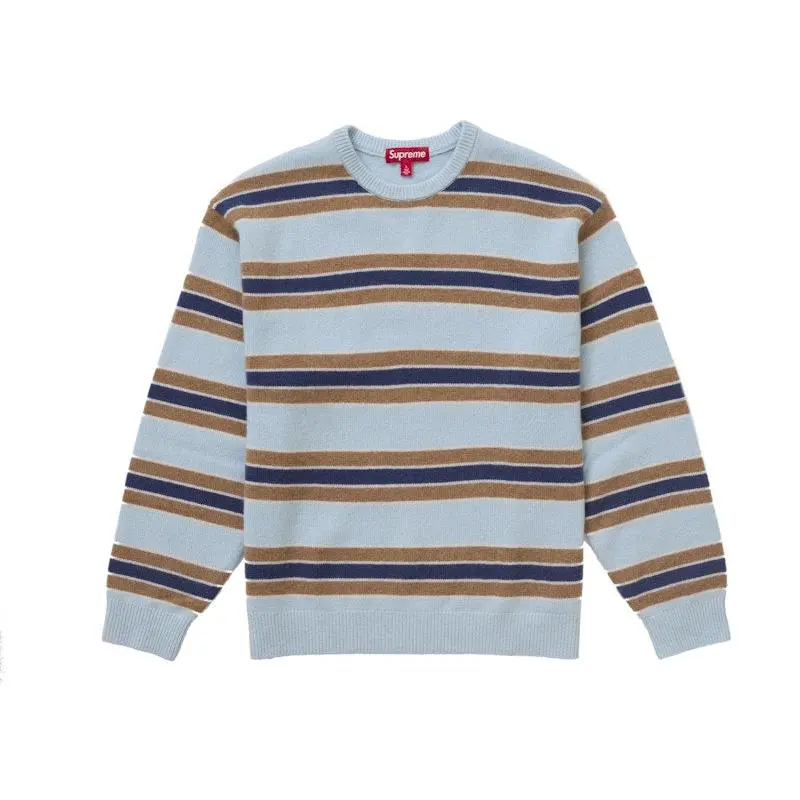 Supreme Cashmere Sweater (FW24) Blue Stripe (men) by StockX