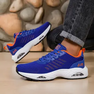 Men Lightweight Shock Absorbing Running Shoes Non Slip Lace Up Sports Sneakers.