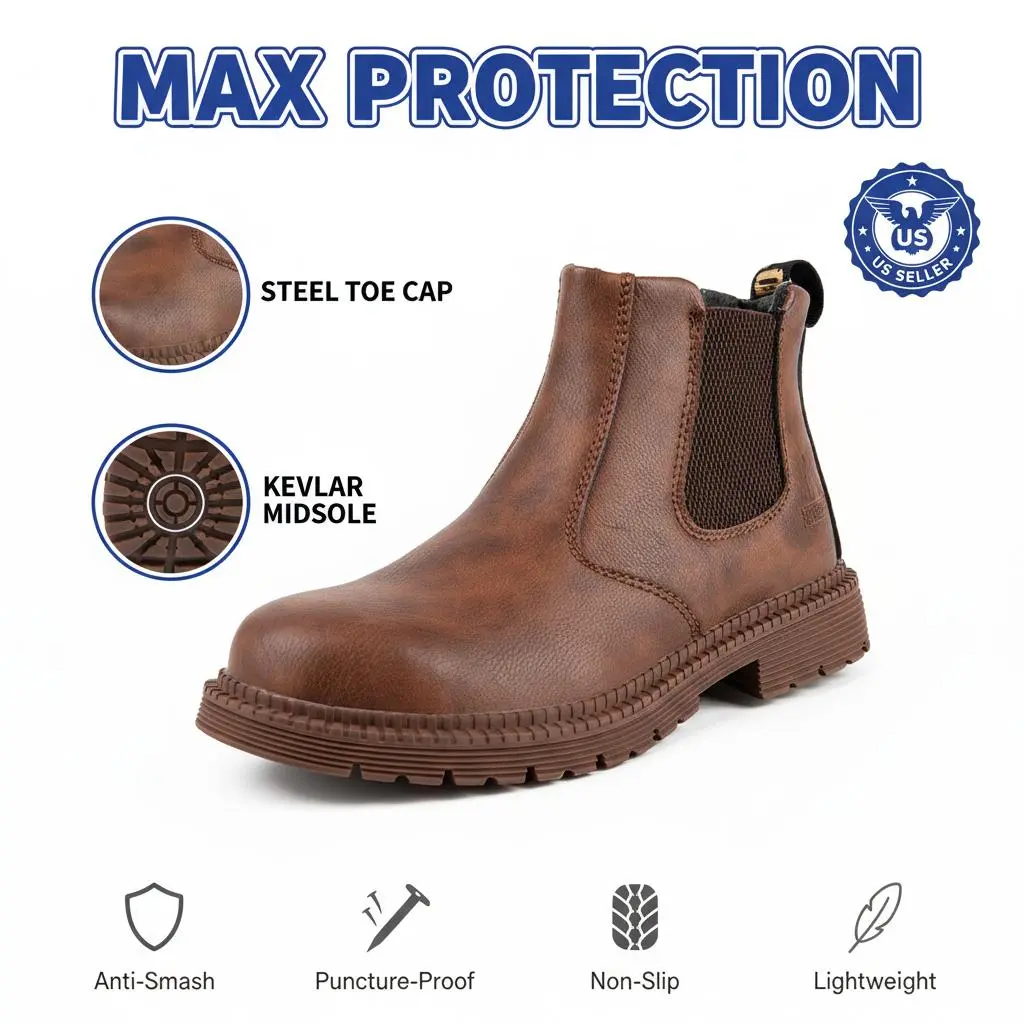 Men's & Women's Orthopedic Work Shoe - Indestructible, Puncture-Resistant, Waterproof, Quick-Dry, Anti-Slip, Comfortable Farming Garden Kitchen Footwear Gear