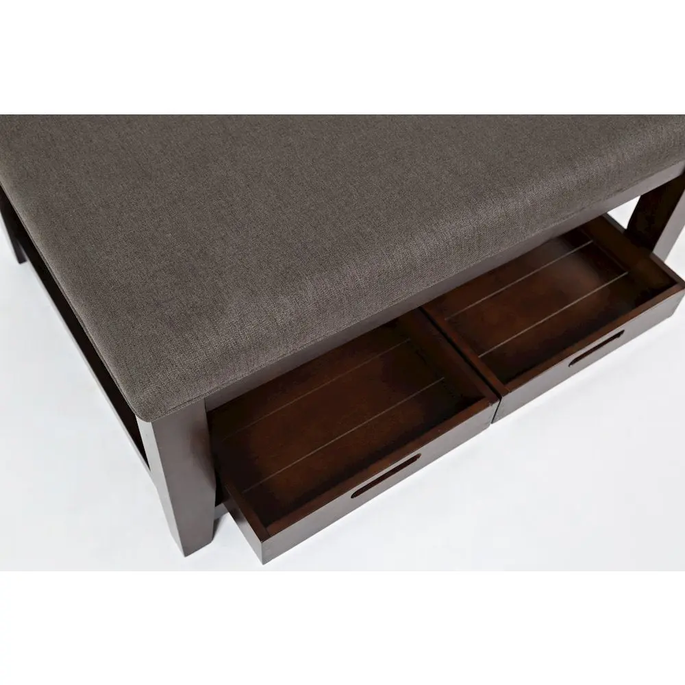38-Inch Contemporary Upholstered Ottoman Coffee Table, Brown Modern Indoor Furniture with Clean Aesthetic for Room Transformation & Easygoing Lifestyle