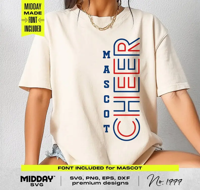 Retro-inspired Cheer Shirt, Team Template, Cheerleading DIY Customizable Shirt, Cheer Team Shirts