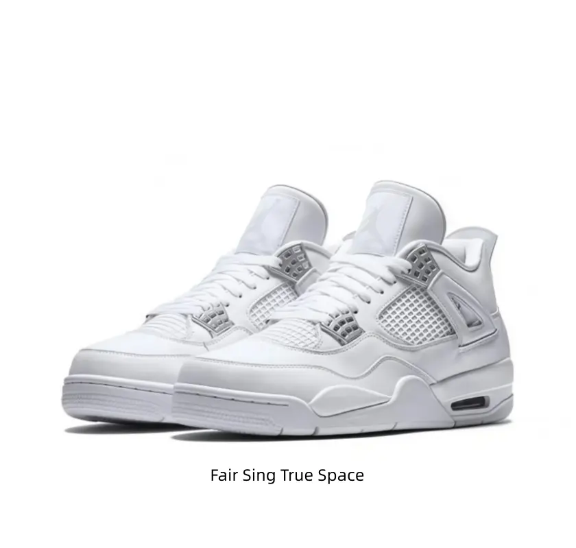 All White Low Top Basketball Sneakers Breathable Mesh Panel Smooth Leather Air Cushion Midsole Street Kicks