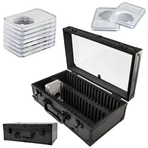 1pc 2-Row Commemorative Coin Collection for NGC PCGS Slab Coins Storage Box With Transparent Lid, Coins Slabs Display Holder Organizer Case, Coin Holder Display Case, Graded Coin Collection Supplies, Numismatics Case (Not include coin slabs) Cover