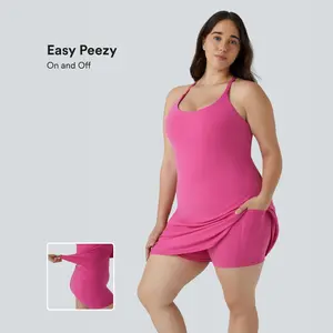 Halara Everyday Softlyzero Plush Backless 2-in-1 Flare Workout Plus Size Dress-Wannabe-Easy Peezy