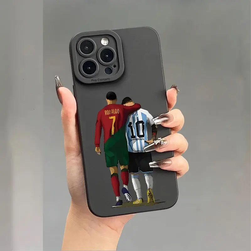Soccer-Themed iPhone Case with Ronaldo & Messi Design - Soft TPU, 360 Protection for iPhone Soccer-Themed iPhone Case with Ronaldo & Messi Design - Soft TPU, 360 Protection for iPhone