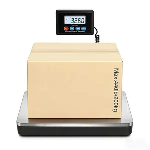 Shipping Scale 440lb x 10g Accuracy, 200kg Postal Scale with Hold/Tare/Stainless Steel Platform,    Express scale Parcel scale Digital Shipping Scale for Packages/Small Business/Luggage, Battery & AC/DC Adapter Pet scale Courier scale