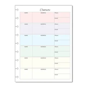 Contacts List for Discbound Planners, Happy Planners