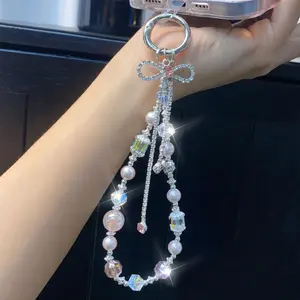 Bowknot Design Phone Chain, Fashionable Short Phone Lanyard, Phone Strap for Women & Girls, Mobile Phone Decoration Accessories