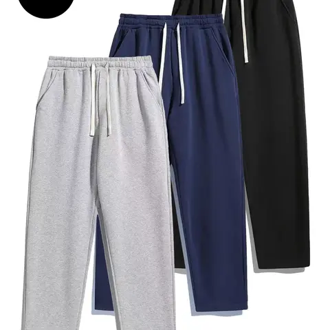 URMCZ Men's Solid Thermal-Lined Drawstring Waist Loose Fit Sports Jogger Sweatpants - Pockets, Gym-to-Street Style, Easy Movement, Athletic Men's Pants for Fall & Winter Daily Wear