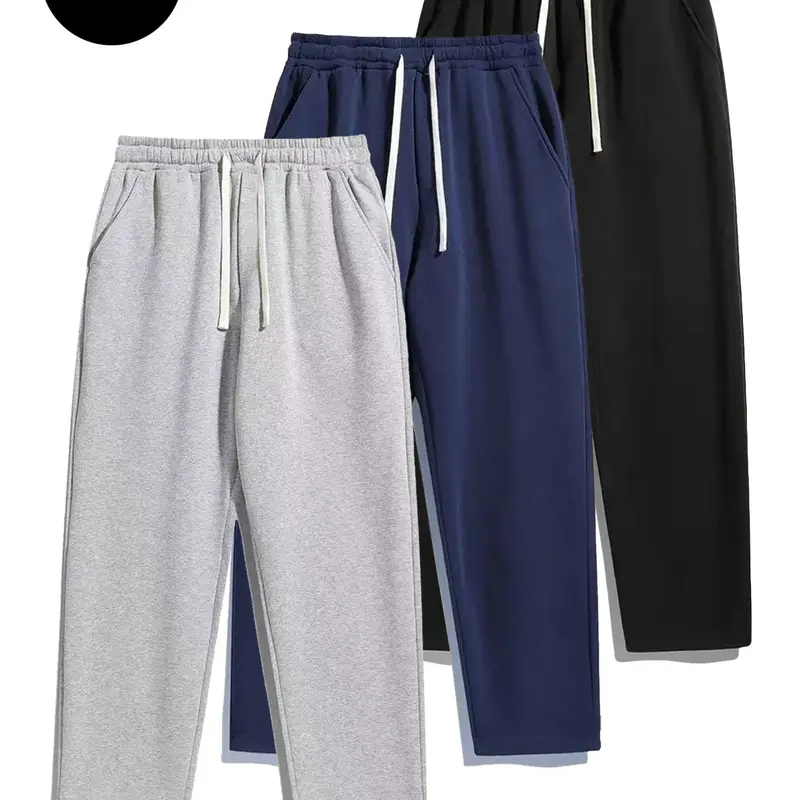 URMCZ Men's Solid Thermal-Lined Drawstring Waist Loose Fit Sports Jogger Sweatpants - Pockets, Gym-to-Street Style, Easy Movement, Athletic Men's Pants for Fall & Winter Daily Wear