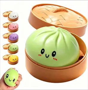 Expressive Dumpling Squishy - Blind Box, My secret Bun Fidget Toy, Soft TPR Material, Stress Relief, Unboxing Surprise, Random Style per Pack, Gift for Adults.