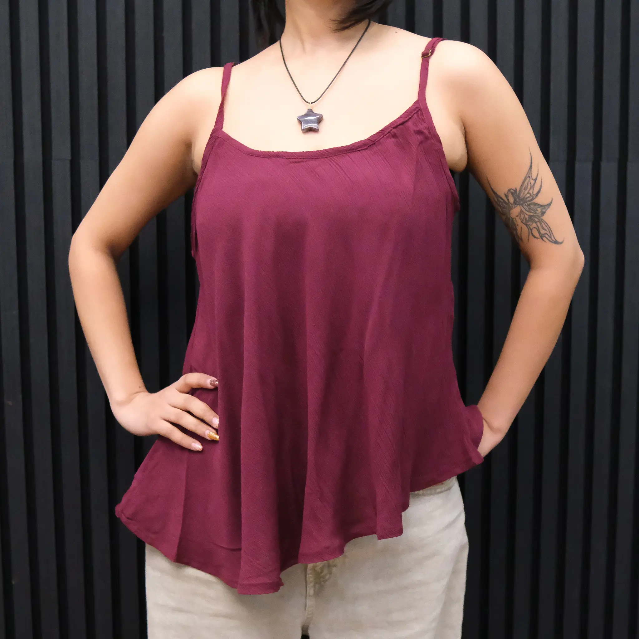 Flowy Boho Camisole Top with Adjustable Straps, Witchy Fairy core Flowy Tank Top