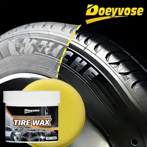 Car Tire & Plastic Repair Coating Paste with Sponge, Car Tire Cleaning Paste, Tire Polish, Tire Shine, Tire Restoration, Tire Enhancement, Tire Cleaner, Tire Maintenance, Tire Rejuvenation, Professional Car Interior Care Product, Tire Protection