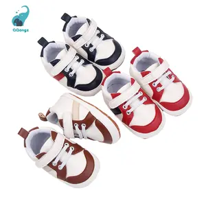 Infant Baby Boys Sneakers Stripe PU Leather Anti-Slip Soft Sole Prewalker Toddler First Walker Shoes