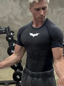 Men's Round Neck Short Sleeve T-Shirt, Silk Soft Breathable Fabric, Gym Workout Fitness Training, Gym Workout Tops, Weightlifting Running Outdoor Cycling