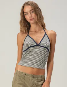 RSQ Womens Stripe Halter Top