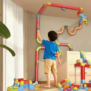 Maxley Electric Train DIY Building Set 3D Magic Flexible Track 82PCS Magnetic Blocks Anti Gravity STEM Toy for Kids 3-8 Birthday Gift