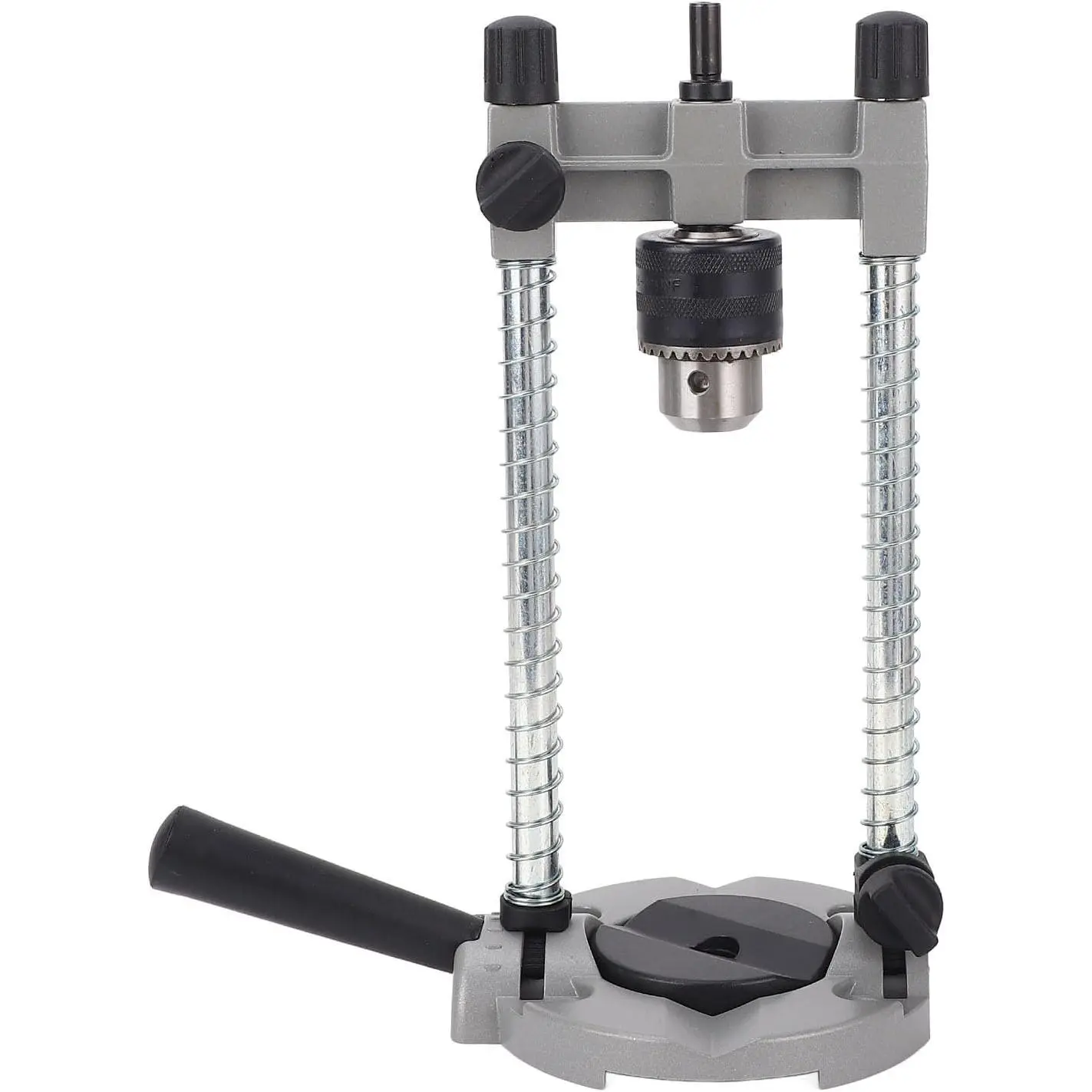 Portable Drill Guide Press with Multi Angle Guide Attachment 1.5-13mm Chuck Capacity 38-43mm Stand Base for Precision Drilling in Wood Metal and DIY Projects