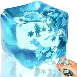 Squishy Stress Cube, Stress Ball for Adults Squishies Stress Relief, Fidget Cube Sugar Ball, Sensory Fidgets Toy for Birthday, Christmas, Office, Stocking Stuffer Gift